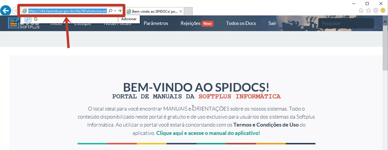 barra de endereço