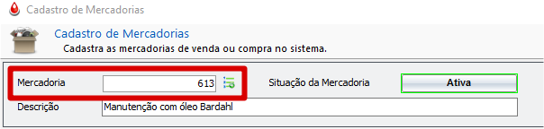 Código da Mercadoria