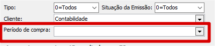 Seleção de período de compra