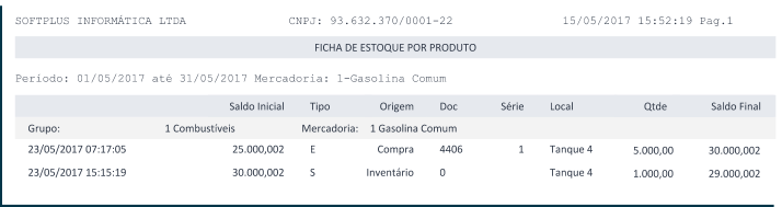 Ficha de Estoque por Produto v1.58 ou superiores