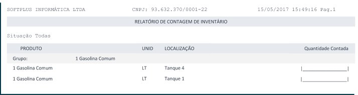 Relatório de Contagem