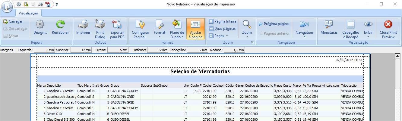 Opção Imprimir