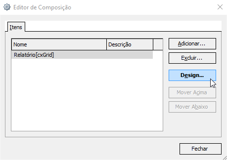 Tela Formatar Relatório