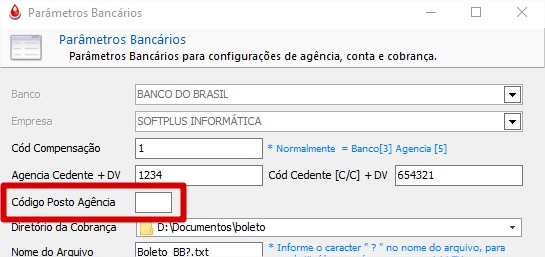 Código Posto Agência