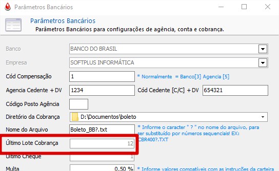 Último Lote de Cobrança