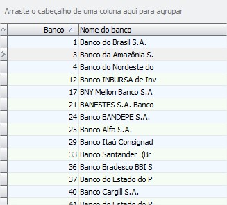 Pré cadastro de bancos