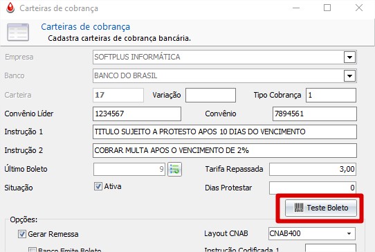 Teste Boleto