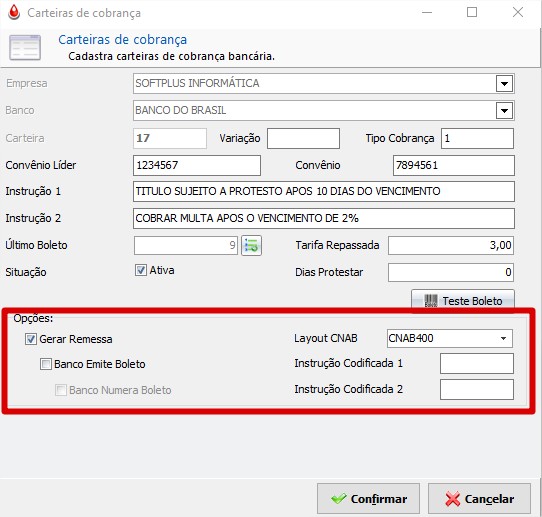 Opções
