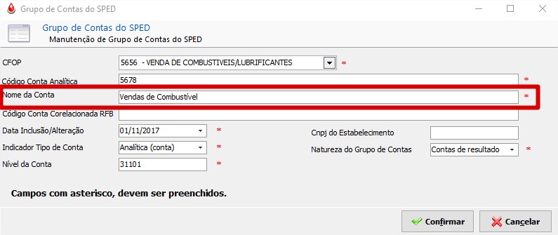 Nome da Conta