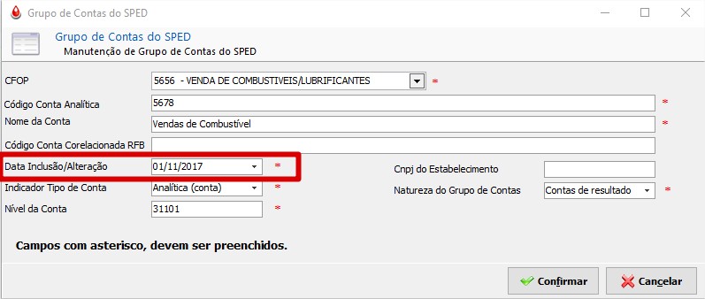 Data inclusão / alteração