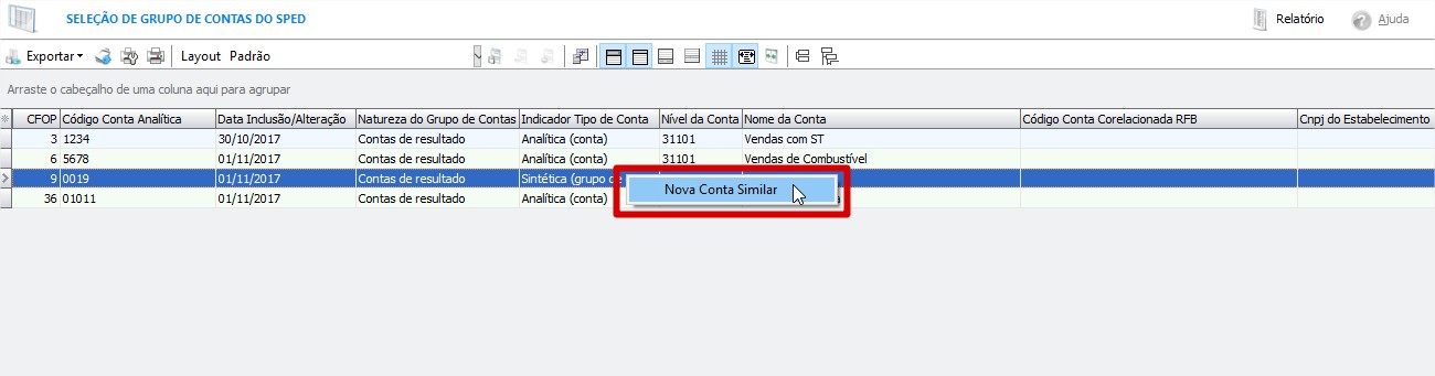 Nova Conta Similar