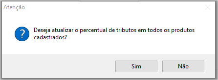 Atualizar percentual?