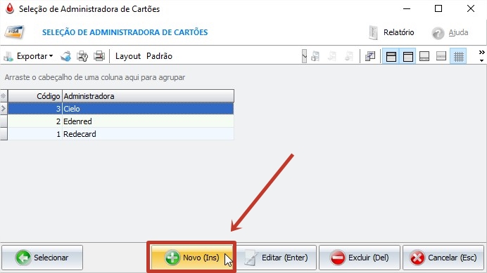 Cadastro de Administradora