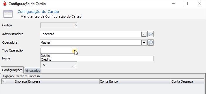Tipo Operação