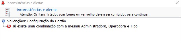 Inconsistências e Alertas