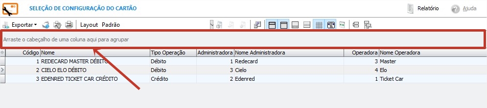 Cabeçalho para agrupamento