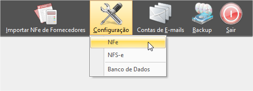 Menu configurações spinfe