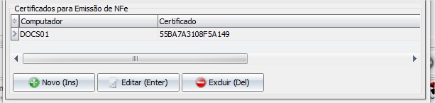 Configurações spinfe para certificado
