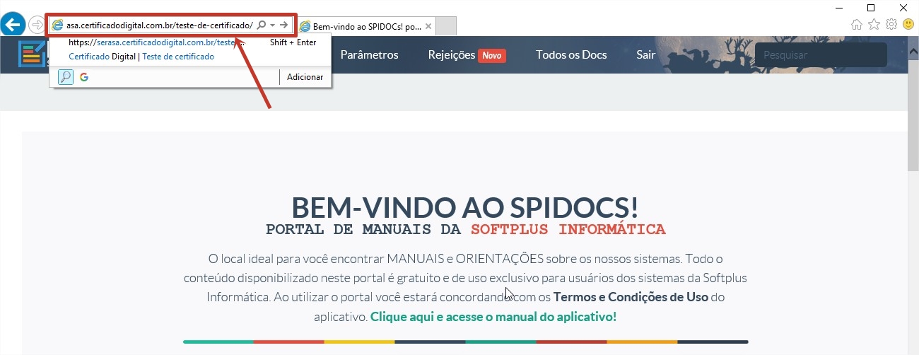 barra de endereço