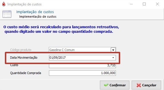 Data Movimentação
