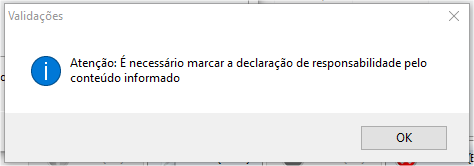 Declaração dos dados inseridos