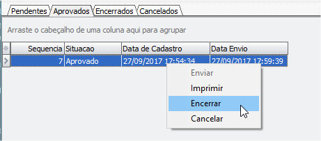 Botão Encerrar
