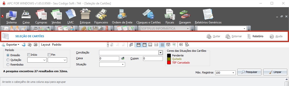 Botões Superiores