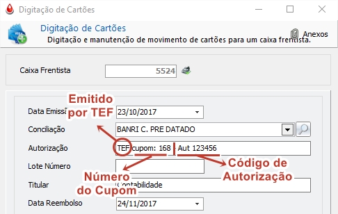 Autorização via TEF