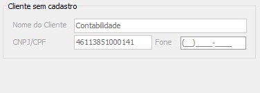 Cliente sem Cadastro