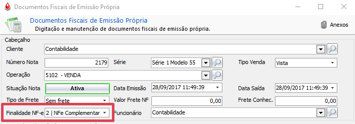 Informações da Nota