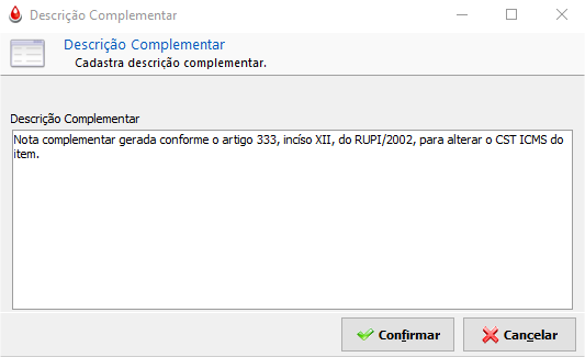 Descrição Complementar