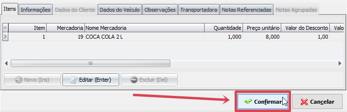 Confirmando a Nota