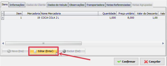 CFOP para o Item