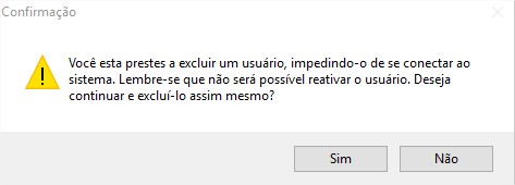 Excluir usuário selecionado