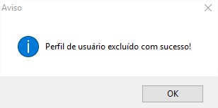 Confirma Excluir perfil selecionado