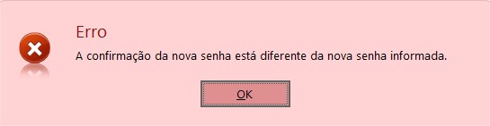 Senhas não conferem