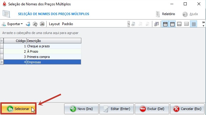 Adicione os registros