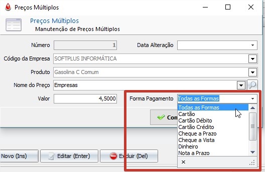 Forma de Pagamento
