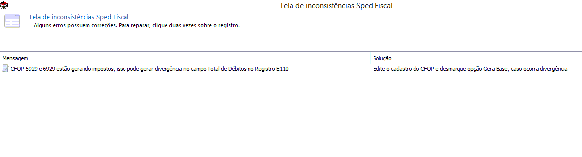 Erro CFOP 5929 e 6929 Gerando Impostos
