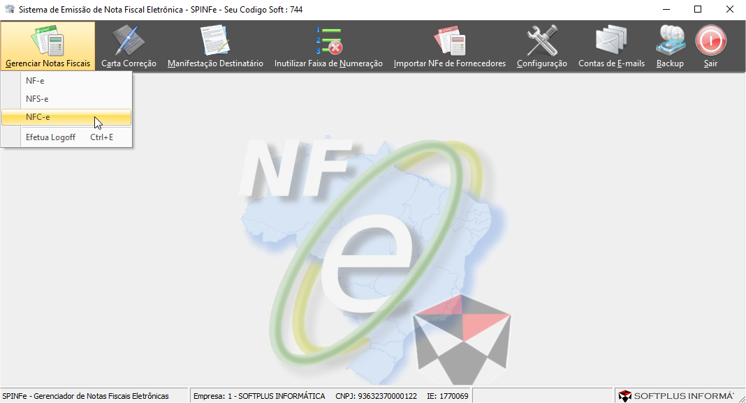 Menu NFC-e