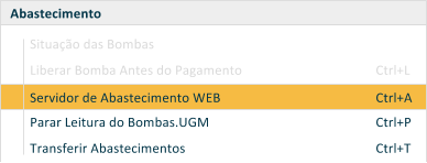 Servidor Abastecimento Web ou utilize o atalho CTRL + A