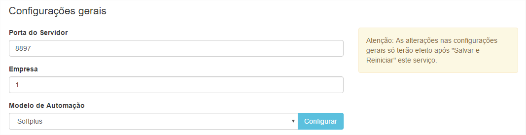Configurações Gerais