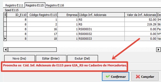 Registro E115 do sped fiscal