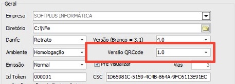 Versão do QRCode para emissão de Notas