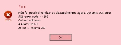 Erro no fechamento de turno