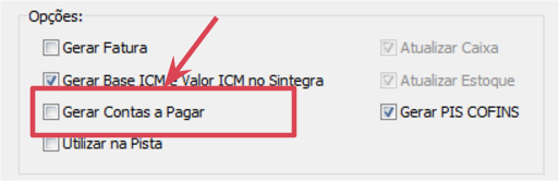 CFOP Desabilitado