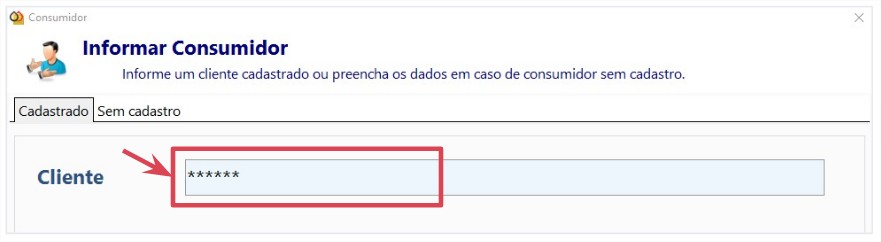 Exemplo de dados do parâmetro Ocultar valores da Busca (dados aparecem com '*') habilitado