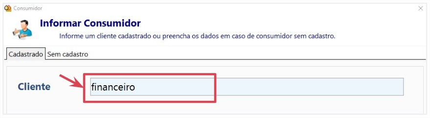 Exemplo consulta por Código/Descrição/CNPJ/CPF/RG/Cidade/Cartão Fidelidade