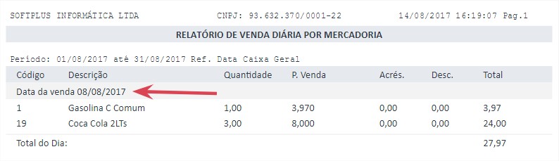 Exemplo consulta por caixa