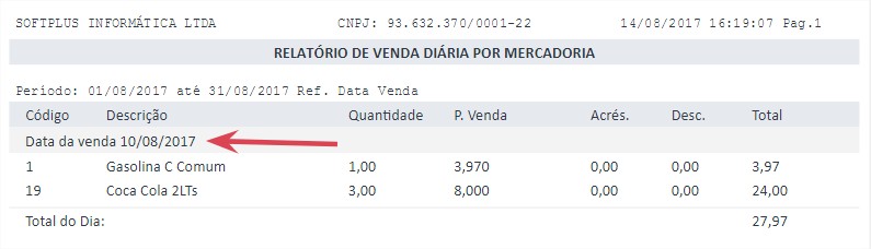 Exemplo consulta por venda
